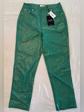 4th & Reckless Green Faux Leather Pants Women’s Petite Medium NWT Coated Pants